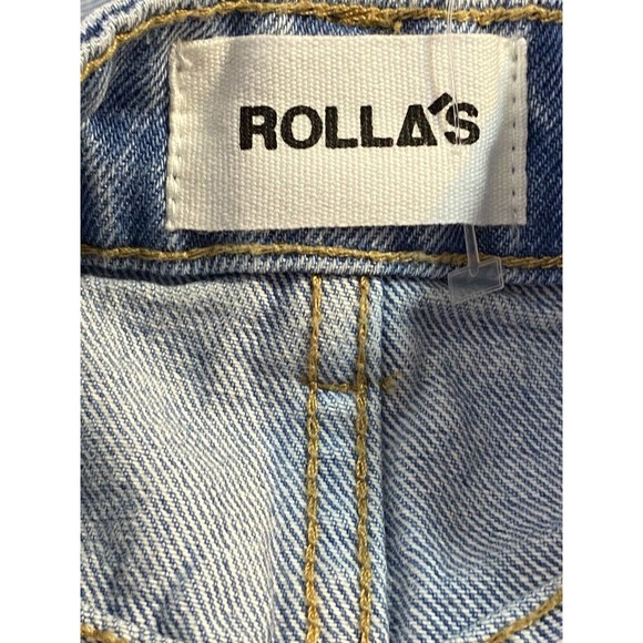 NWT Rollas Womens‎ Classic Denim Mini Skirt Size 24 Pockets Raw Hem Vanessa Blue - Picture 13 of 16